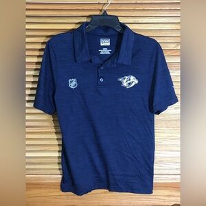 Fanatics Mens Size Small Navy Blue Nashville Predators Polo Shirt